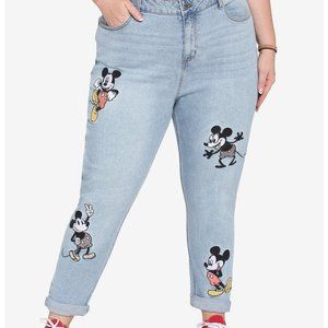 Her Universe Disney Mickey Mouse Embroidered Mom Jeans Plus Size 16